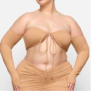 NWT SKIMS Recycled Swim Long Sleeve Bikini Top - L & 2XL
